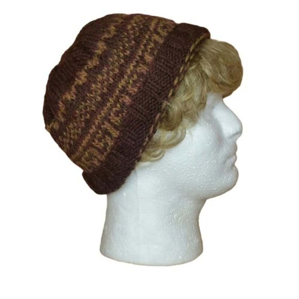 Dark Brown Knitted Beenie Hat